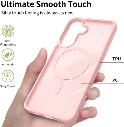 Samsung Galaxy A57 Hoesje met MagSafe Back Cover Matte Roze afbeelding 5