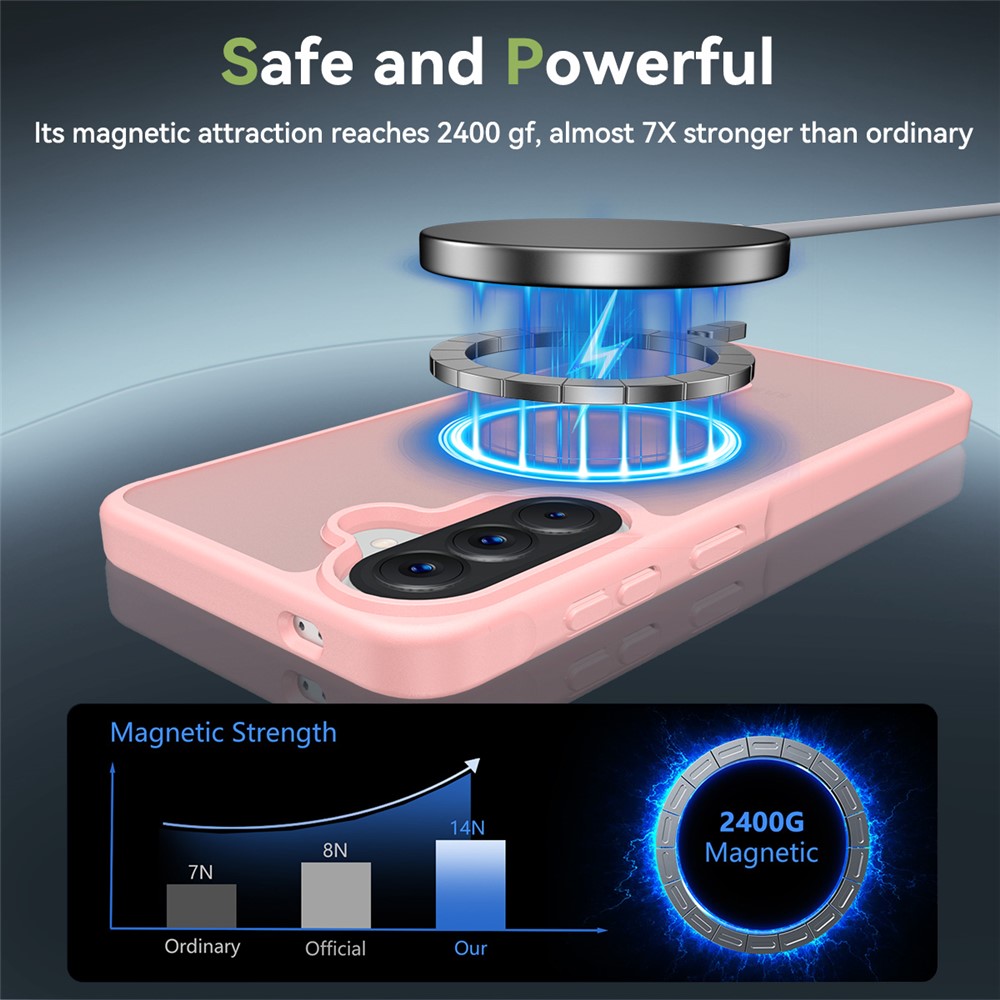 Samsung Galaxy A57 Hoesje met MagSafe Back Cover Matte Roze afbeelding 9