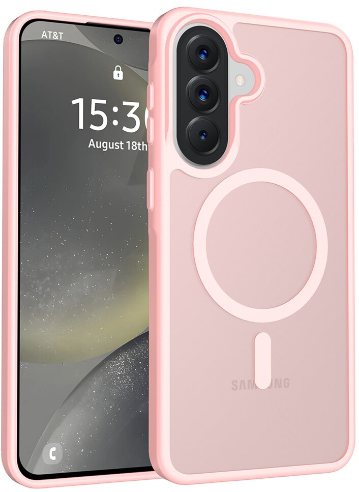 Samsung Galaxy A57 Hoesje met MagSafe Back Cover Matte Roze afbeelding 1