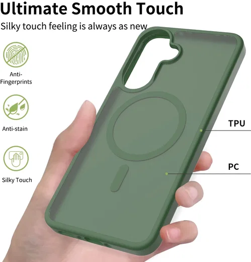 Samsung Galaxy A37 Hoesje met MagSafe Back Cover Matte Groen afbeelding 9