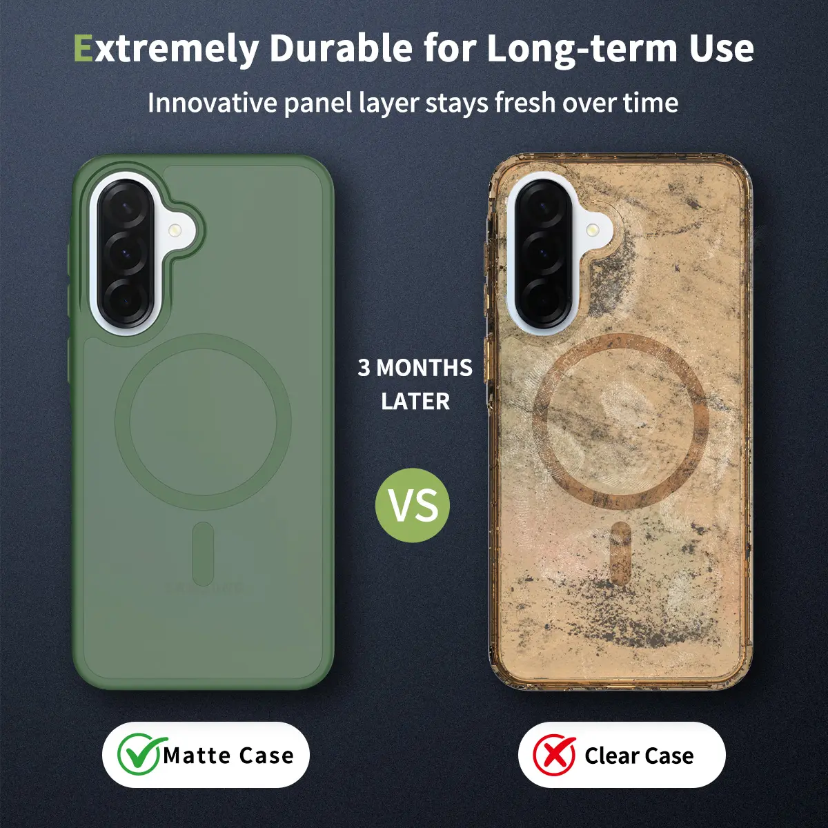 Samsung Galaxy A37 Hoesje met MagSafe Back Cover Matte Groen afbeelding 6