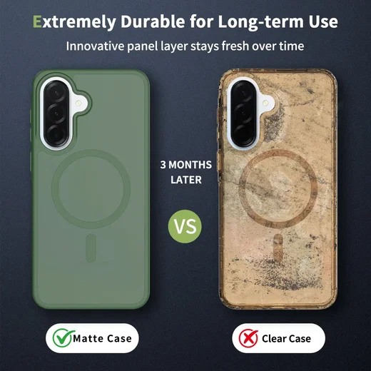 Samsung Galaxy A37 Hoesje met MagSafe Back Cover Matte Groen afbeelding 6