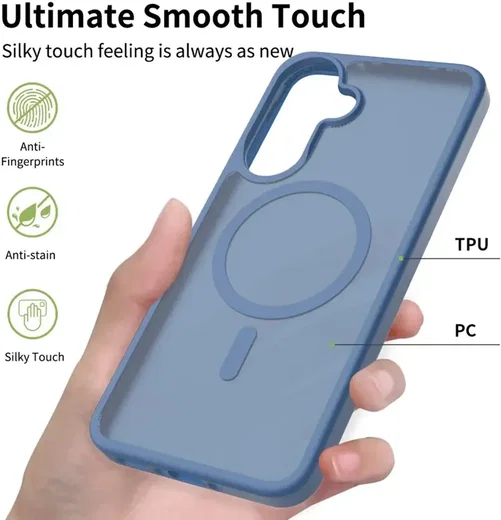 Samsung Galaxy A37 Hoesje met MagSafe Back Cover Matte Blauw afbeelding 4