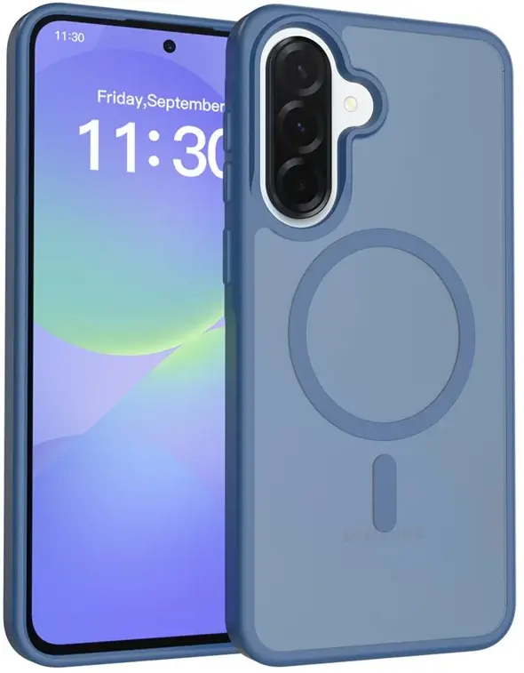 Samsung Galaxy A37 Hoesje met MagSafe Back Cover Matte Blauw afbeelding 1