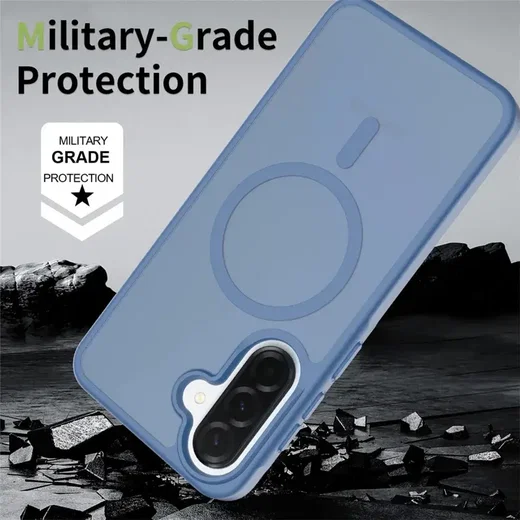 Samsung Galaxy A37 Hoesje met MagSafe Back Cover Matte Blauw afbeelding 7