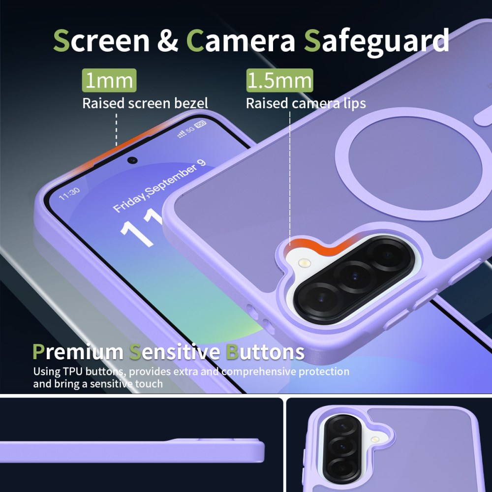 Samsung Galaxy A37 Hoesje met MagSafe Back Cover Matte Paars afbeelding 5