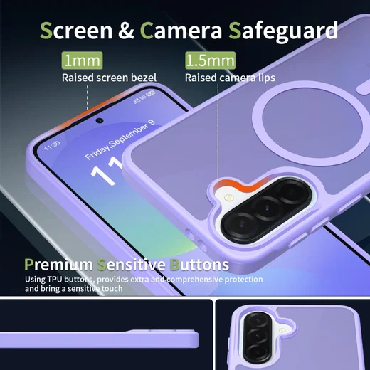 Samsung Galaxy A37 Hoesje met MagSafe Back Cover Matte Paars afbeelding 5