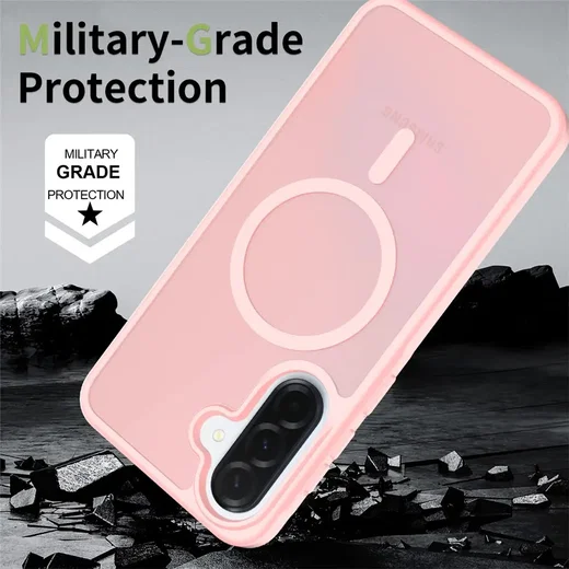 Samsung Galaxy A37 Hoesje met MagSafe Back Cover Matte Roze afbeelding 6