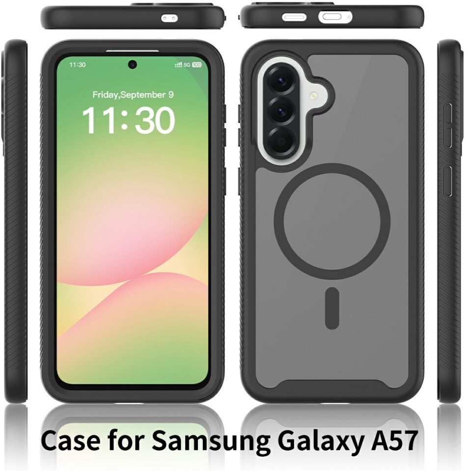 Samsung Galaxy A57 Hoesje Full Protect 360° Cover met MagSafe / Qi2 Zwart afbeelding 7