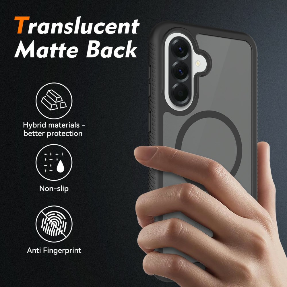 Samsung Galaxy A57 Hoesje Full Protect 360° Cover met MagSafe / Qi2 Zwart afbeelding 2