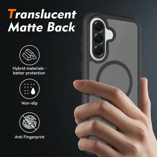 Samsung Galaxy A57 Hoesje Full Protect 360° Cover met MagSafe / Qi2 Zwart afbeelding 2