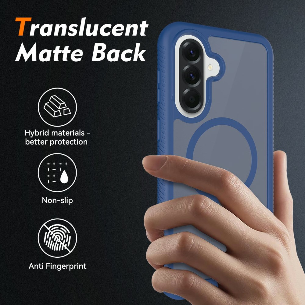 Samsung Galaxy A57 Hoesje Full Protect 360° Cover met MagSafe / Qi2 Blauw afbeelding 2