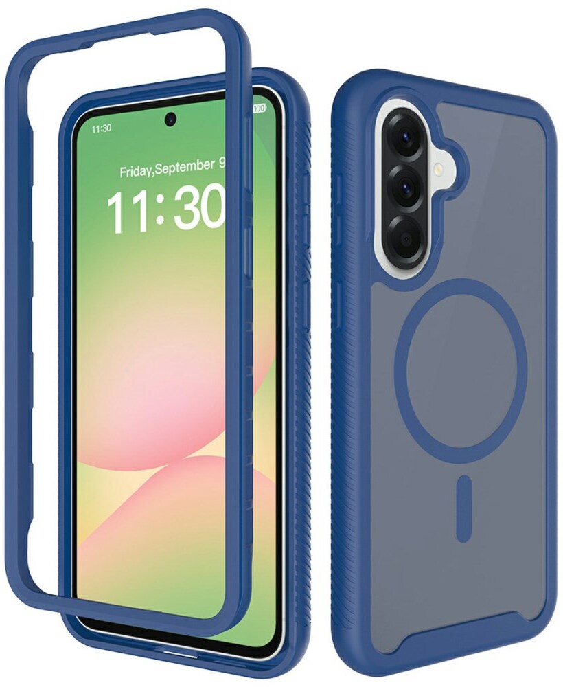 Samsung Galaxy A57 Hoesje Full Protect 360° Cover met MagSafe / Qi2 Blauw afbeelding 1