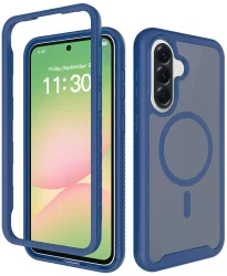 Samsung Galaxy A57 Hoesje Full Protect 360° Cover met MagSafe / Qi2 Blauw afbeelding