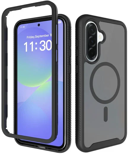 Samsung Galaxy A37 Hoesje Full Protect 360° Cover met MagSafe Zwart afbeelding 1
