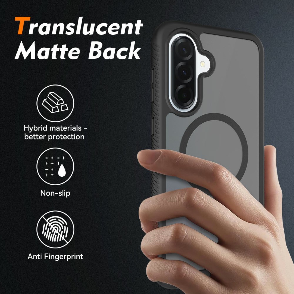 Samsung Galaxy A37 Hoesje Full Protect 360° Cover met MagSafe Zwart afbeelding 2