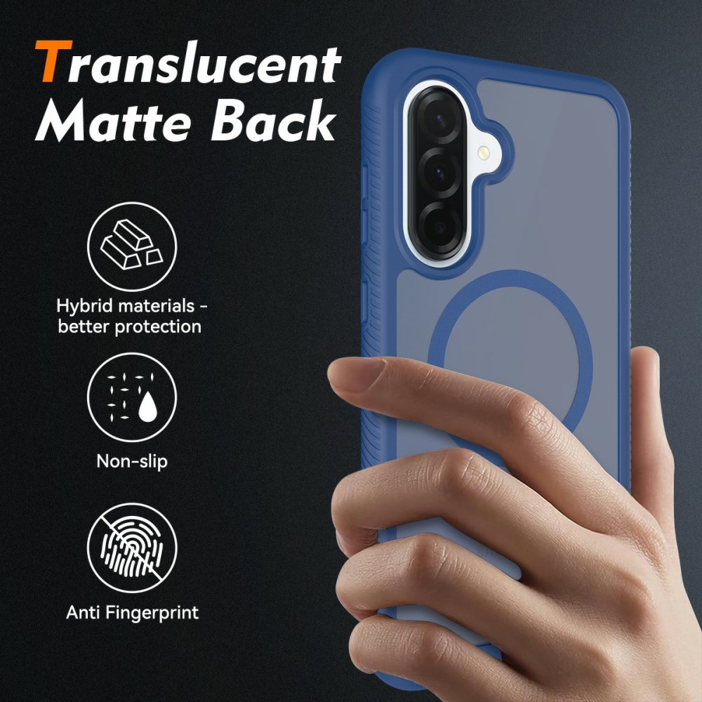Samsung Galaxy A37 Hoesje Full Protect 360° Cover met MagSafe / Qi2 Blauw afbeelding 2