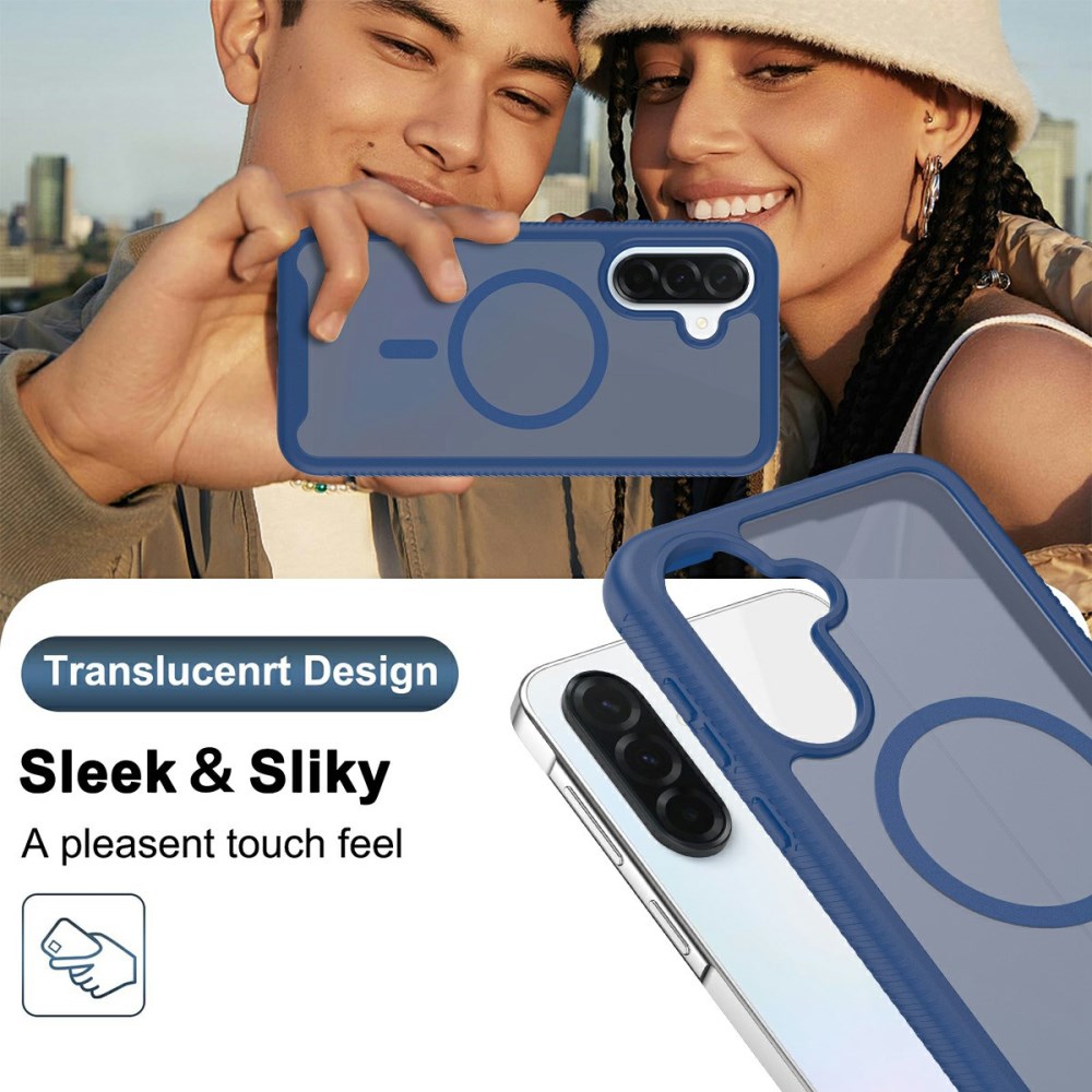 Samsung Galaxy A37 Hoesje Full Protect 360° Cover met MagSafe / Qi2 Blauw afbeelding 5