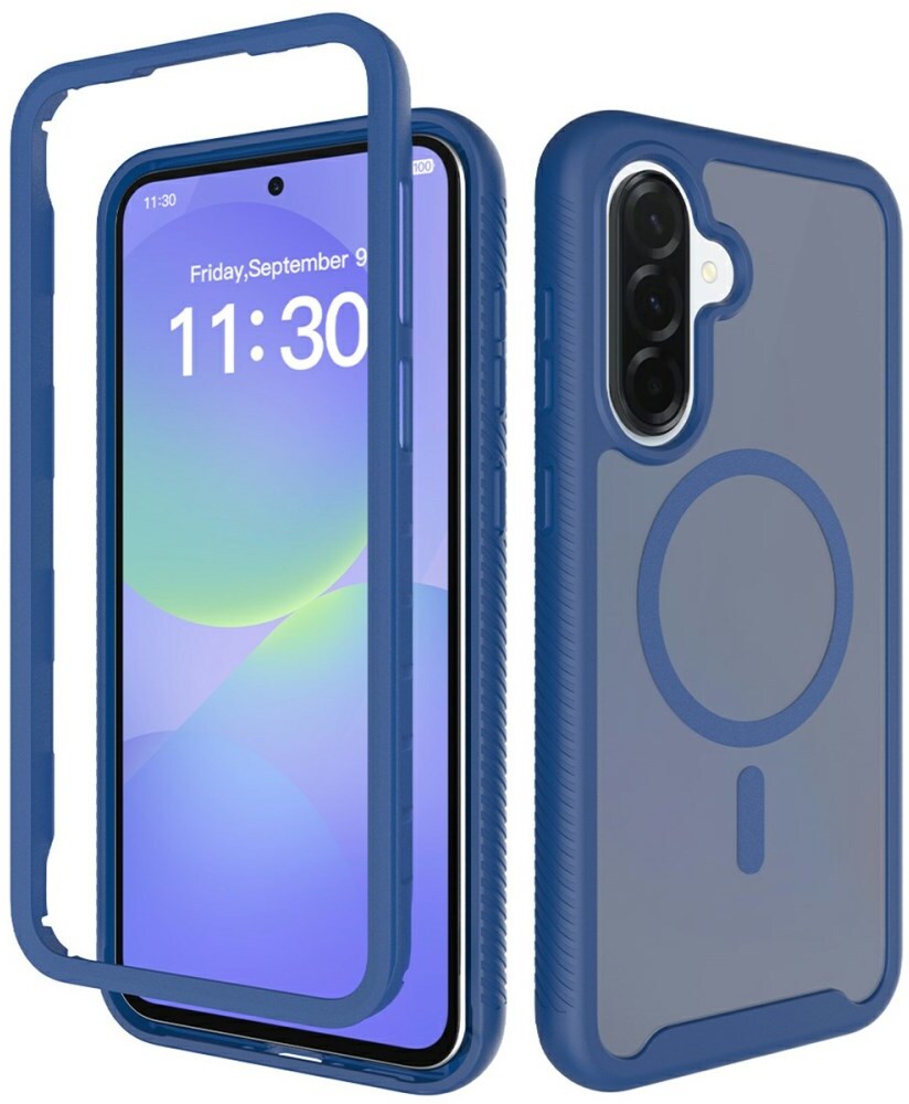 Samsung Galaxy A37 Hoesje Full Protect 360° Cover met MagSafe / Qi2 Blauw afbeelding 1
