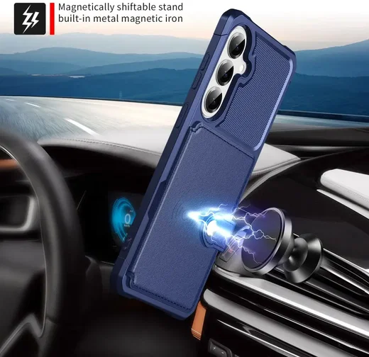 Samsung Galaxy A57 Hoesje 3-in-1 Pasjes Portemonnee Back Cover Blauw afbeelding 8