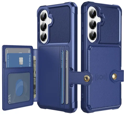 Samsung Galaxy A57 Hoesje 3-in-1 Pasjes Portemonnee Back Cover Blauw afbeelding 1