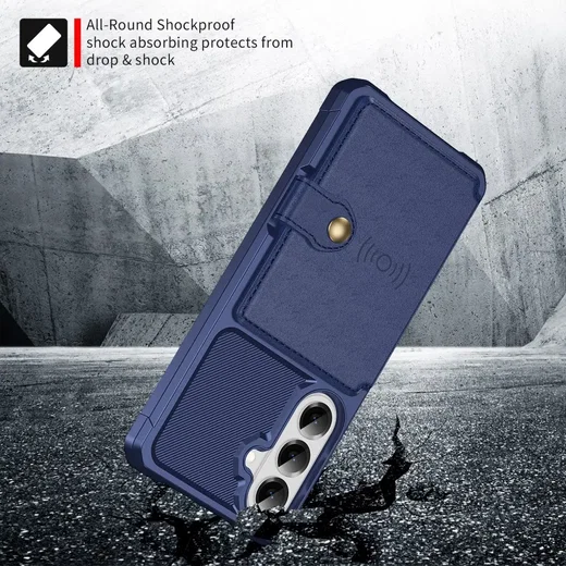 Samsung Galaxy A57 Hoesje 3-in-1 Pasjes Portemonnee Back Cover Blauw afbeelding 3