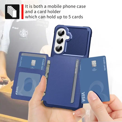 Samsung Galaxy A57 Hoesje 3-in-1 Pasjes Portemonnee Back Cover Blauw afbeelding 6
