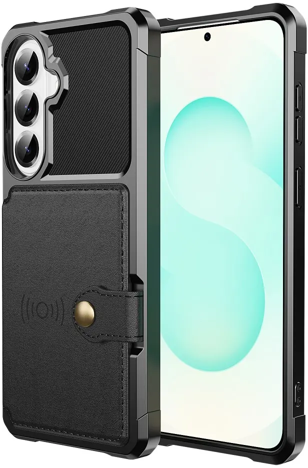 Samsung Galaxy A57 Hoesje 3-in-1 Pasjes Portemonnee Back Cover Zwart afbeelding 2