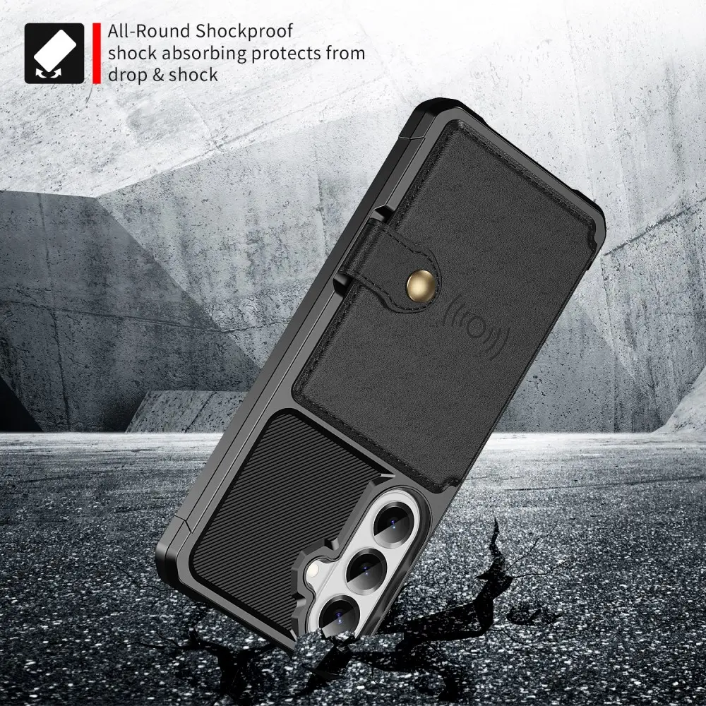 Samsung Galaxy A57 Hoesje 3-in-1 Pasjes Portemonnee Back Cover Zwart afbeelding 3