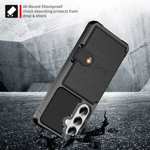 Samsung Galaxy A57 Hoesje 3-in-1 Pasjes Portemonnee Back Cover Zwart afbeelding 3