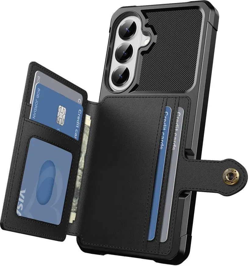 Samsung Galaxy A57 Hoesje 3-in-1 Pasjes Portemonnee Back Cover Zwart afbeelding 6