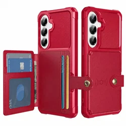 Samsung Galaxy A57 Hoesje 3-in-1 Pasjes Portemonnee Back Cover Rood afbeelding