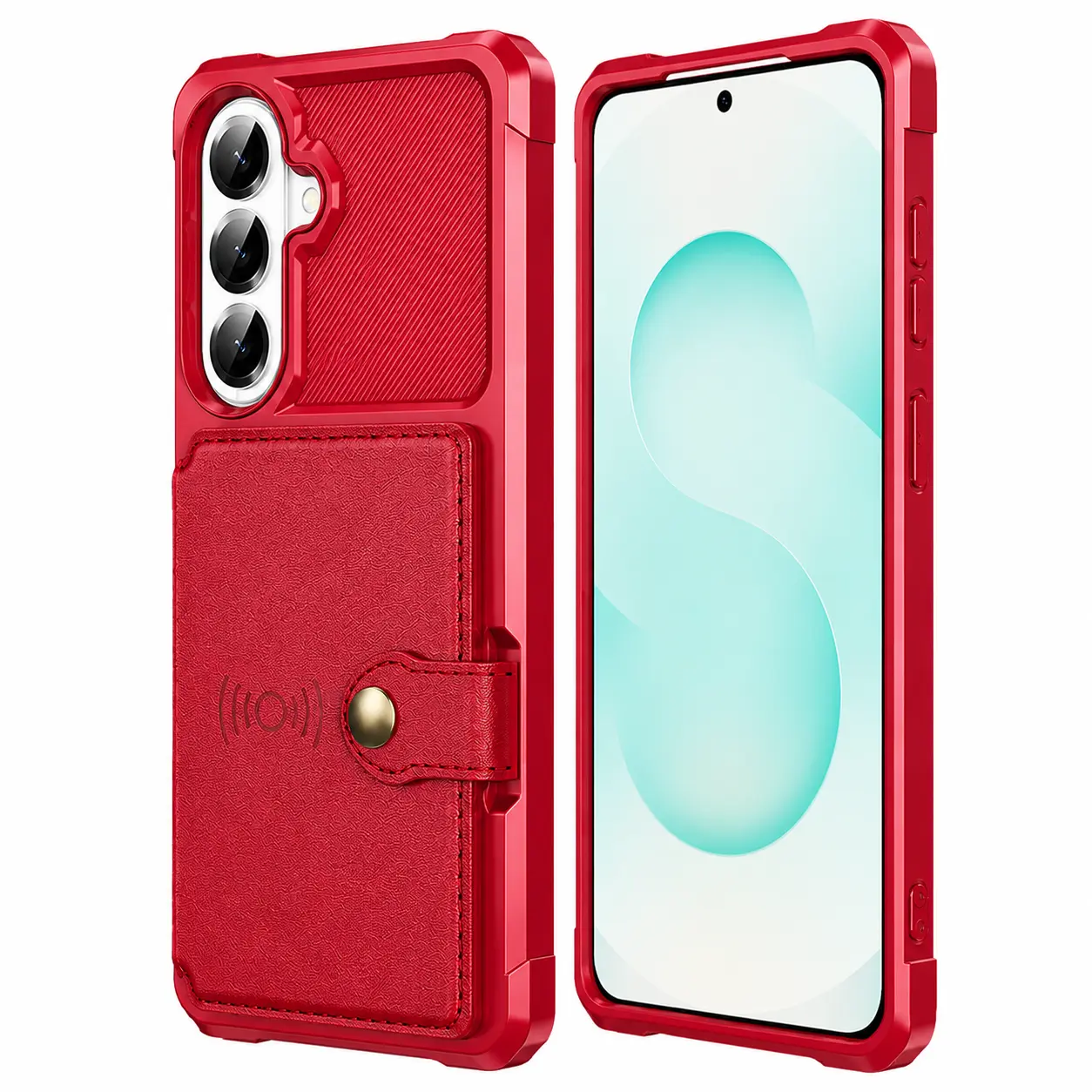 Samsung Galaxy A57 Hoesje 3-in-1 Pasjes Portemonnee Back Cover Rood afbeelding 2