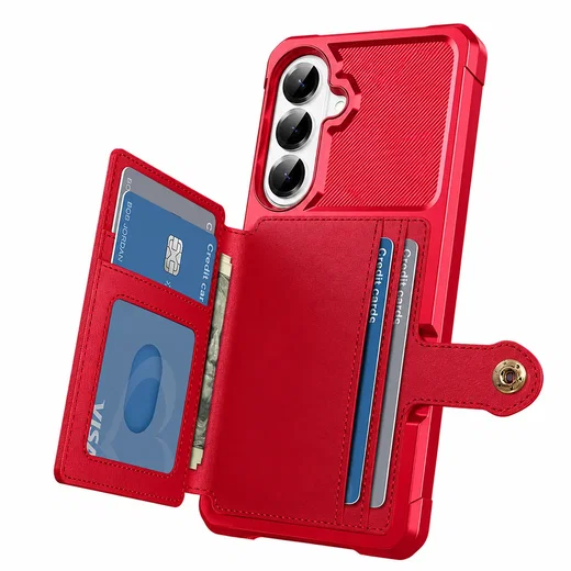 Samsung Galaxy A57 Hoesje 3-in-1 Pasjes Portemonnee Back Cover Rood afbeelding 3