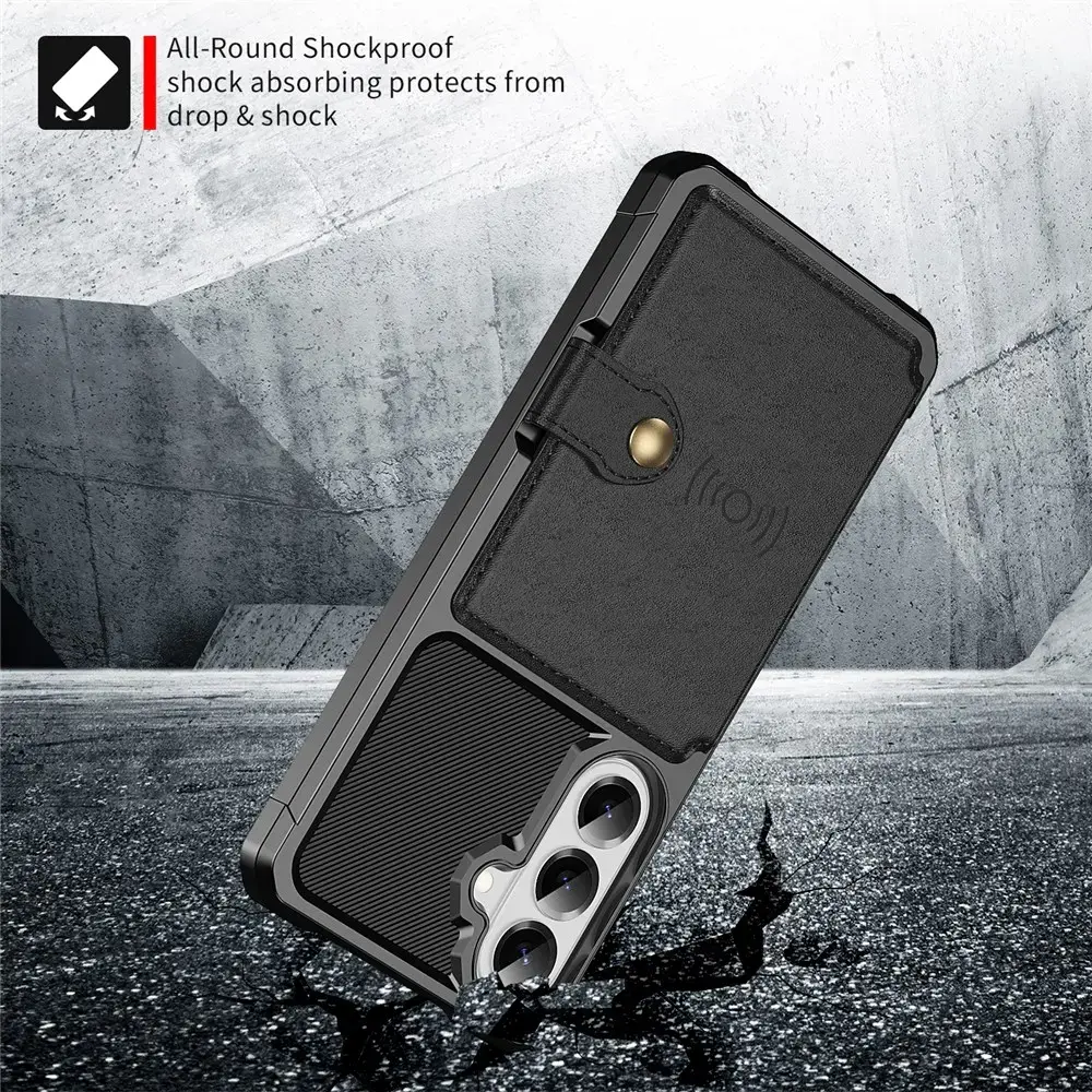 Samsung Galaxy A57 TPU Back Cover met Kunstleren Wallet Rood afbeelding 6
