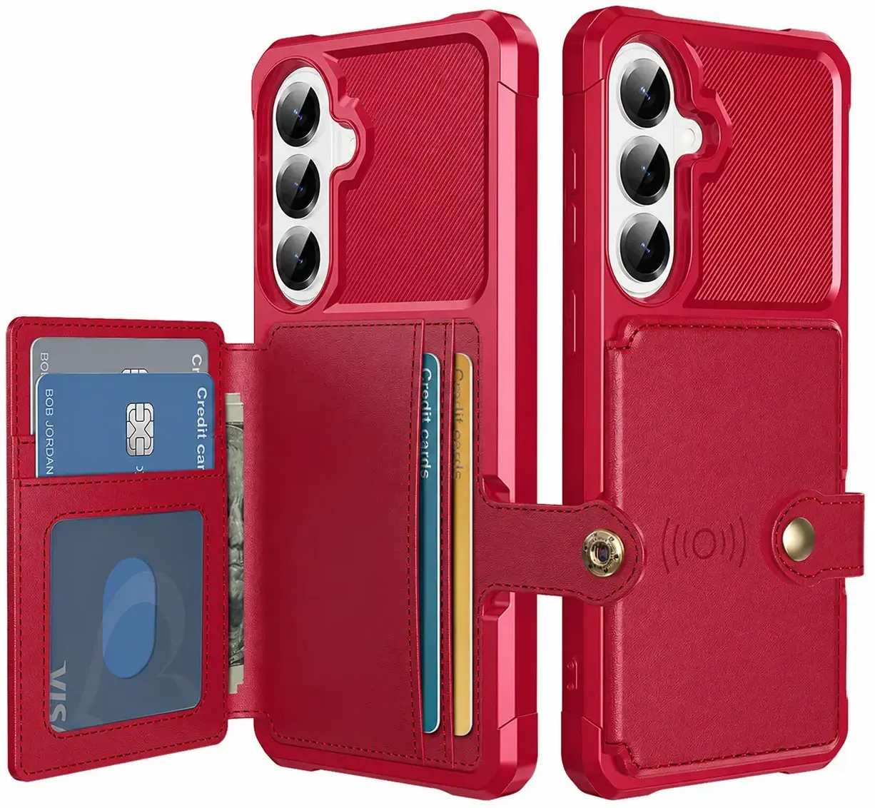 Samsung Galaxy A57 TPU Back Cover met Kunstleren Wallet Rood afbeelding 1