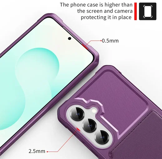 Samsung Galaxy A57 Hoesje 3-in-1 Pasjes Portemonnee Back Cover Paars afbeelding 9