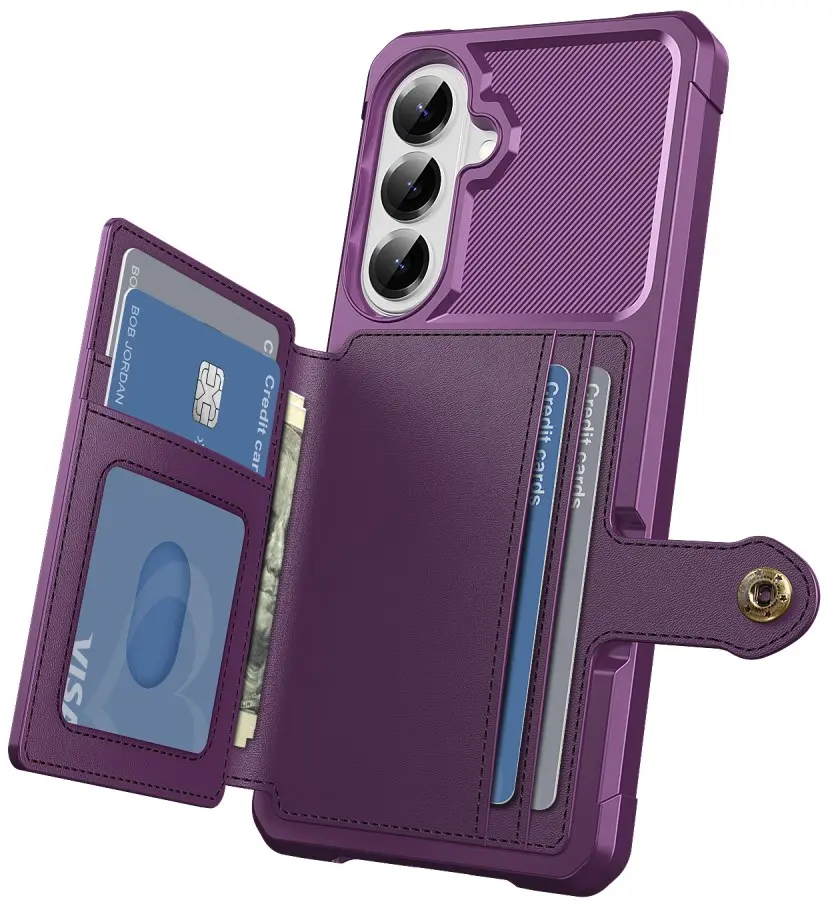 Samsung Galaxy A57 Hoesje 3-in-1 Pasjes Portemonnee Back Cover Paars afbeelding 2