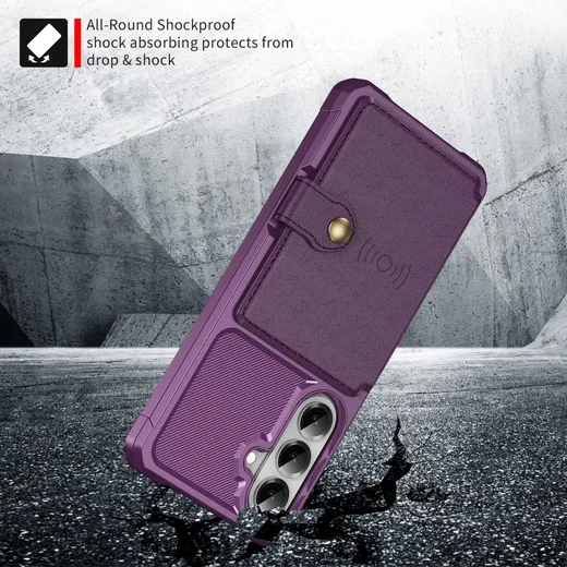 Samsung Galaxy A57 Hoesje 3-in-1 Pasjes Portemonnee Back Cover Paars afbeelding 3