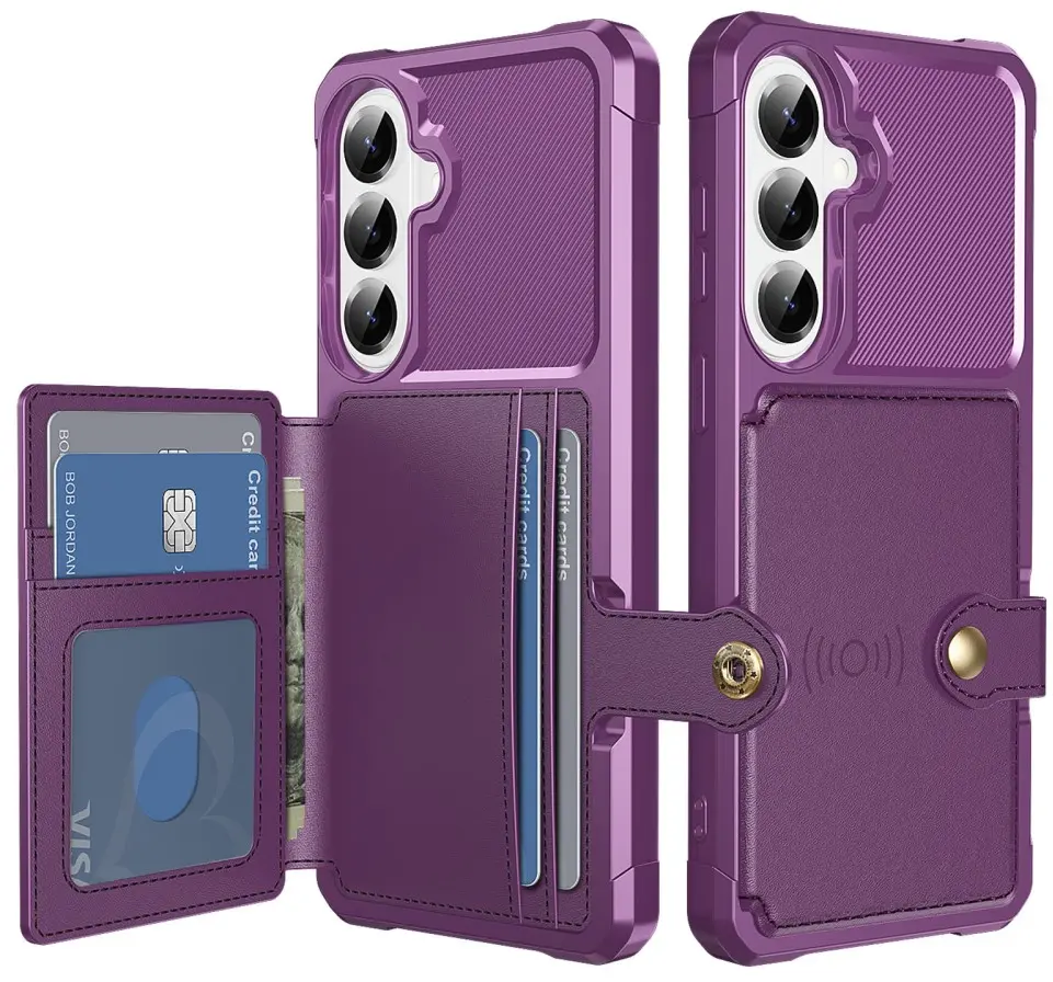 Samsung Galaxy A57 Hoesje 3-in-1 Pasjes Portemonnee Back Cover Paars afbeelding 1