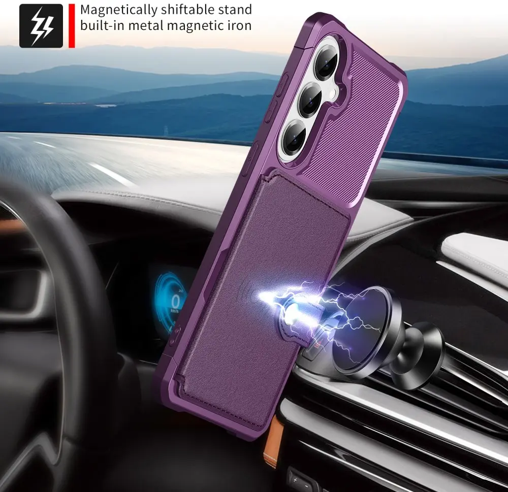 Samsung Galaxy A57 Hoesje 3-in-1 Pasjes Portemonnee Back Cover Paars afbeelding 8