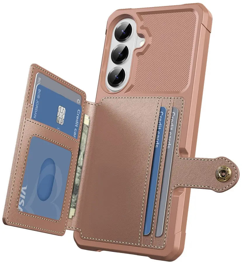 Samsung Galaxy A57 Hoesje 3-in-1 Pasjes Portemonnee Back Cover Roze afbeelding 3