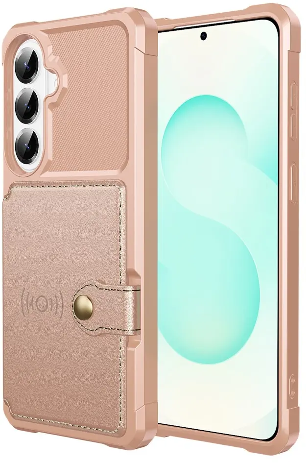 Samsung Galaxy A57 Hoesje 3-in-1 Pasjes Portemonnee Back Cover Roze afbeelding 2