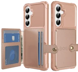 Samsung Galaxy A57 Hoesje 3-in-1 Pasjes Portemonnee Back Cover Roze afbeelding