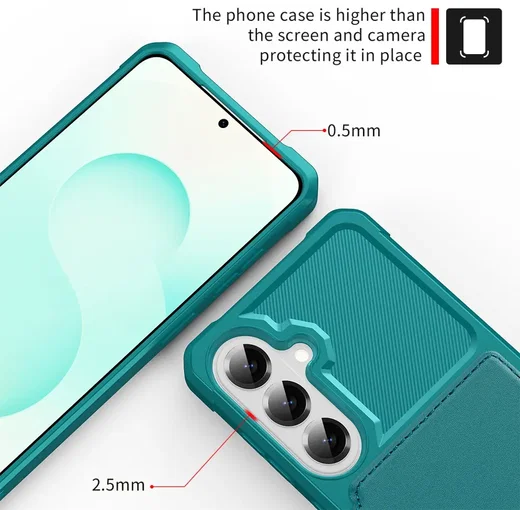 Samsung Galaxy A57 Hoesje 3-in-1 Pasjes Portemonnee Back Cover Groen afbeelding 9