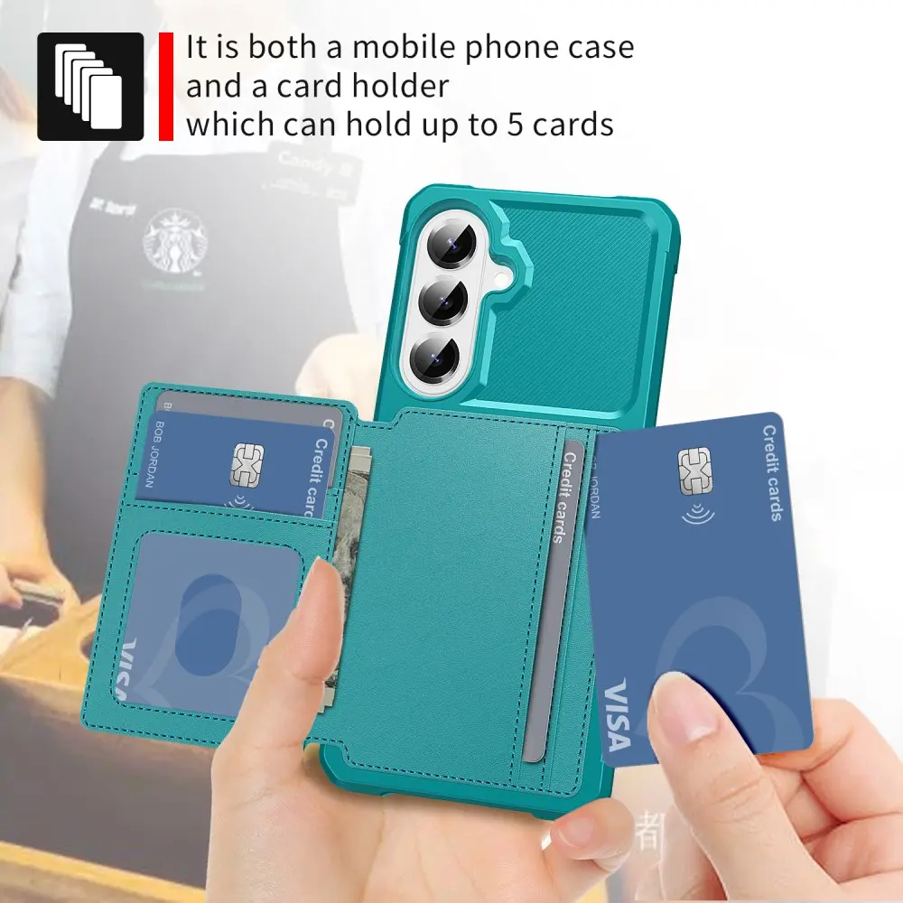 Samsung Galaxy A57 Hoesje 3-in-1 Pasjes Portemonnee Back Cover Groen afbeelding 5