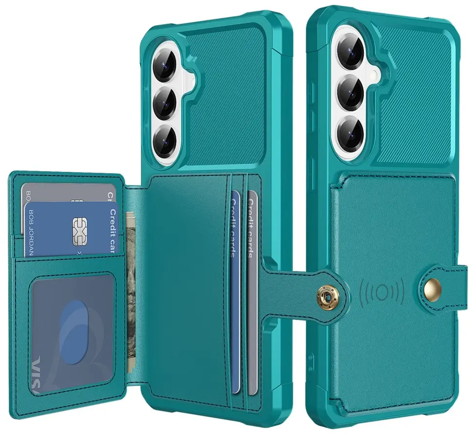 Samsung Galaxy A57 Hoesje 3-in-1 Pasjes Portemonnee Back Cover Groen afbeelding 1