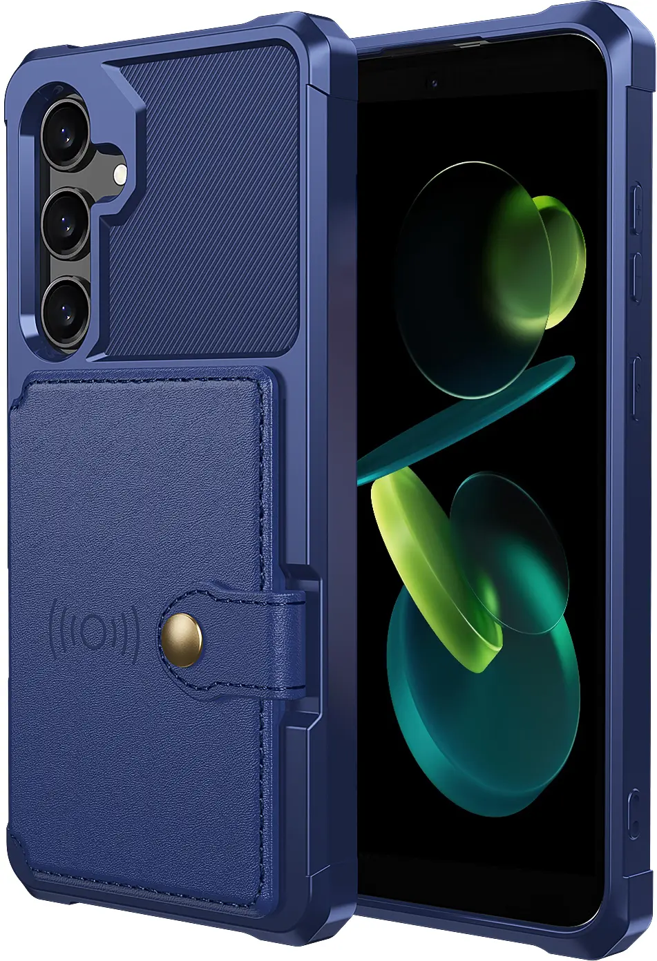 Samsung Galaxy A37 Hoesje 3-in-1 Pasjes Portemonnee Back Cover Blauw afbeelding 2