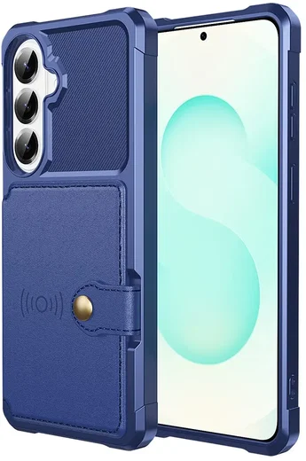 Samsung Galaxy A37 TPU Back Cover met Kunstleren Wallet Blauw afbeelding 2