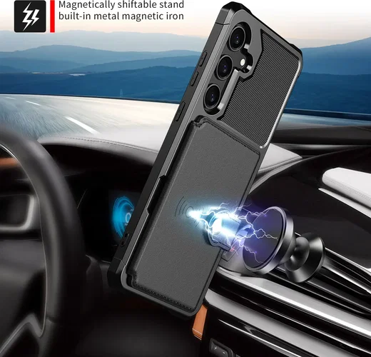 Samsung Galaxy A37 Hoesje 3-in-1 Pasjes Portemonnee Back Cover Zwart afbeelding 5